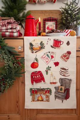 TORCHON EN COTON - FAVORIS DE NOEL - CAROFROMWOODLAND 