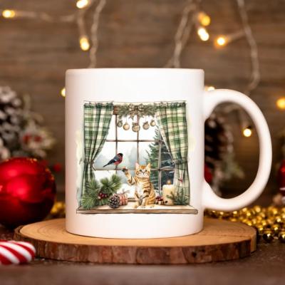 MUG CERAMIQUE - LA VEILLEE DU CHAT DES NEIGES - LES MOONETTES