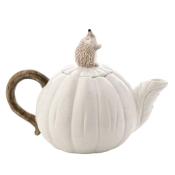 THEIERE - CITROUILLE - BLANCHE AVEC HERISSON