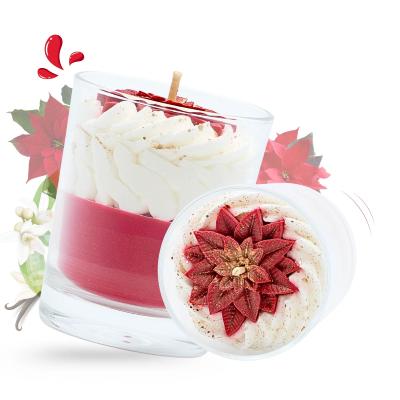 BOUGIE VEGANE - FLEUR DE NOËL - LES FEES MERES