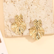BOUCLES D'OREILLES - FEUILLES - ACIER INOXYDABLE